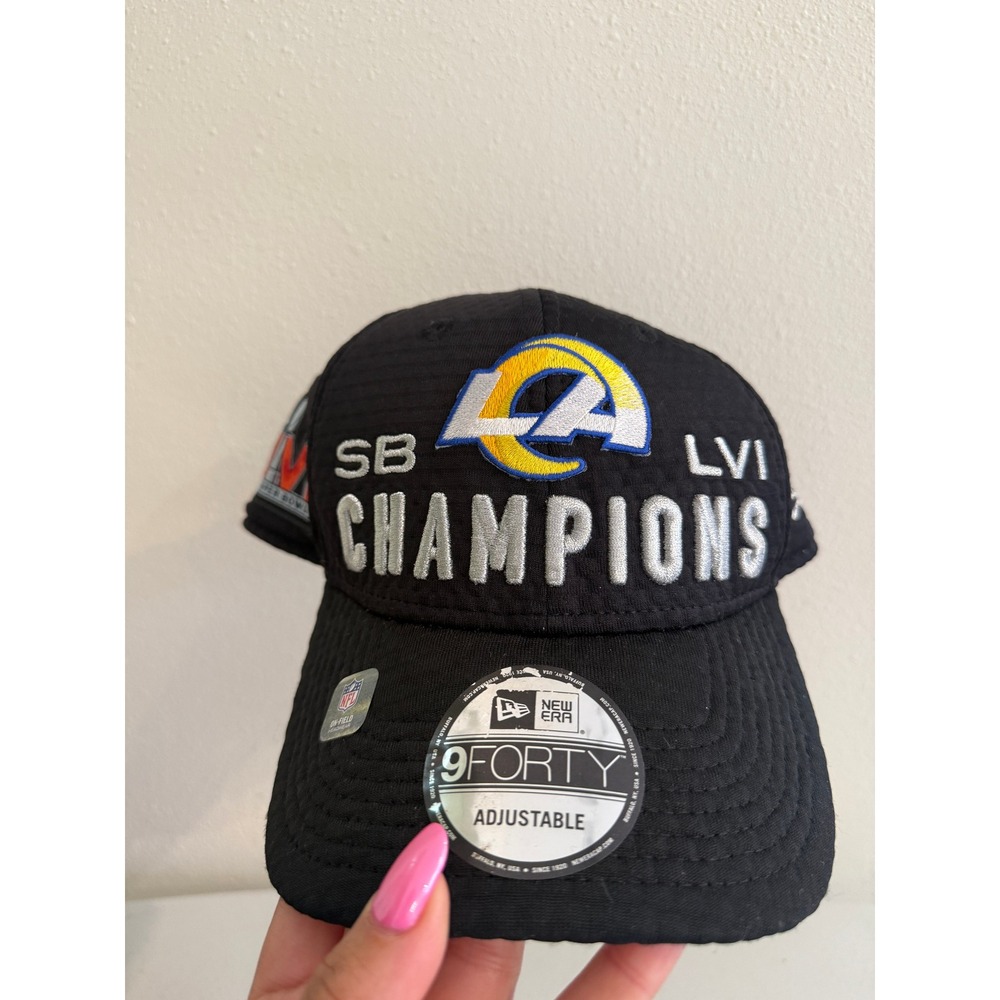 New Era Los Angeles Rams Super Bowl LVI Champions 9FORTY Adjustable Hat Black